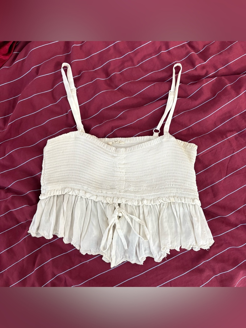Wilfred aritzia Smocked Ruffle Top